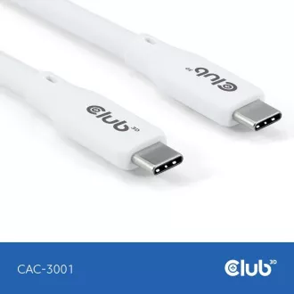 Club3D Kabel USB-C 4.0, 20Gbps, 4K60Hz, PD 240W, 2m, bílá Club3D Kabel USB-C 4.0, 20Gbps, 4K60Hz, PD 240W, 2m, bílá