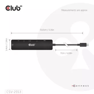 Club3D Dokovací stanice USB-C 7v1, 1xHDMI, 1xUSB-C PD, 2xUSB, 1xRJ45, microSD/SD, černá Club3D Dokovací stanice USB-C 7v1, 1xHDMI, 1xUSB-C PD, 2xUSB, 1xRJ45, microSD/SD, černá