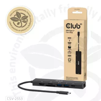 Club3D Dokovací stanice USB-C 7v1, 1xHDMI, 1xUSB-C PD, 2xUSB, 1xRJ45, microSD/SD, černá Club3D Dokovací stanice USB-C 7v1, 1xHDMI, 1xUSB-C PD, 2xUSB, 1xRJ45, microSD/SD, černá