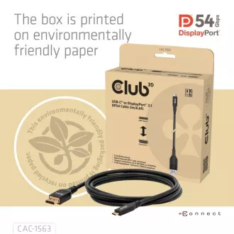 Club3D Kabel USB-C na DisplayPort 2.1 DP54 Bi-Directional, 8K120Hz, 4K480Hz, 2m Club3D Kabel USB-C na DisplayPort 2.1 DP54 Bi-Directional, 8K120Hz, 4K480Hz, 2m