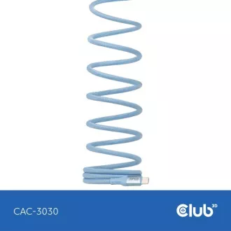 Club3D Kabel magnetický USB-C, 240W PD3.1, 480 Mbps, 2m, modrá Club3D Kabel magnetický USB-C, 240W PD3.1, 480 Mbps, 2m, modrá