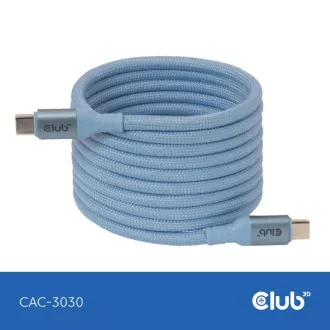 Club3D Kabel magnetický USB-C, 240W PD3.1, 480 Mbps, 2m, modrá Club3D Kabel magnetický USB-C, 240W PD3.1, 480 Mbps, 2m, modrá