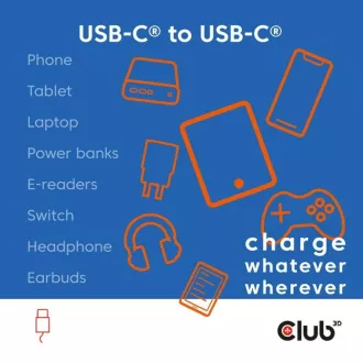 Club3D Kabel magnetický USB-C, 240W PD3.1, 480 Mbps, 2m, bílá Club3D Kabel magnetický USB-C, 240W PD3.1, 480 Mbps, 2m, bílá