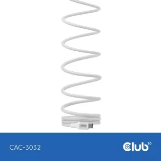 Club3D Kabel magnetický USB-C, 240W PD3.1, 480 Mbps, 2m, bílá Club3D Kabel magnetický USB-C, 240W PD3.1, 480 Mbps, 2m, bílá