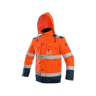 Bunda CXS LUTON, výstražná, pánská, oranžovo-modrá, vel. M Bunda CXS LUTON, výstražná, pánská, oranžovo-modrá, vel. M