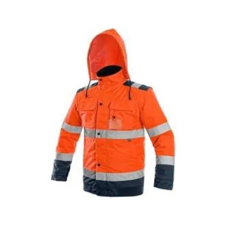Bunda CXS LUTON, výstražná, pánská, oranžovo-modrá, vel. M Bunda CXS LUTON, výstražná, pánská, oranžovo-modrá, vel. M