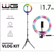 WG - Vlog Kit základní sada pro natáčení video blogů, s RGB LED světlem a tripodem 1, 7 metru