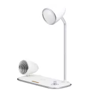 WG - Led lampička s bezdrátovým nabíjením a bluetooth speakerem WG Retro Kathie, bílá