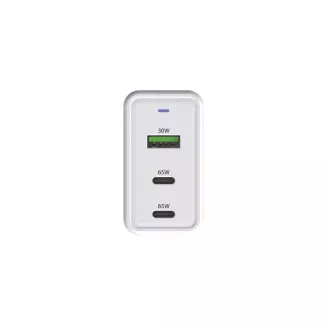 WG - Síťová nabíječka GaN 3x USB, 1x USB-A 30W + 2x USB-C 65W, bílá WG - Síťová nabíječka GaN 3x USB, 1x USB-A 30W + 2x USB-C 65W, bílá