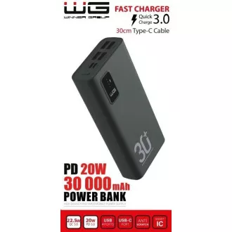WG - Power Bank 30000 mAh, USB-C PD 20W, černá WG - Power Bank 30000 mAh, USB-C PD 20W, černá