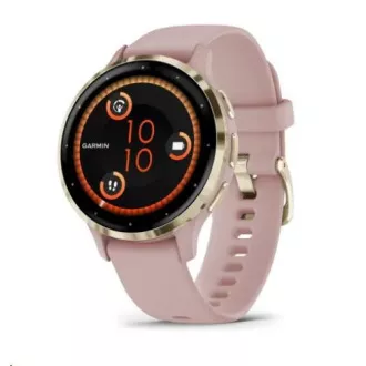 Garmin Venu® 3S, Nerezová luneta Soft Gold, pouzdro Dust Rose, silikonový řemínek Garmin Venu® 3S, Nerezová luneta Soft Gold, pouzdro Dust Rose, silikonový řemínek