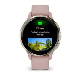 Garmin Venu® 3S, Nerezová luneta Soft Gold, pouzdro Dust Rose, silikonový řemínek Garmin Venu® 3S, Nerezová luneta Soft Gold, pouzdro Dust Rose, silikonový řemínek