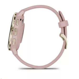 Garmin Venu® 3S, Nerezová luneta Soft Gold, pouzdro Dust Rose, silikonový řemínek Garmin Venu® 3S, Nerezová luneta Soft Gold, pouzdro Dust Rose, silikonový řemínek