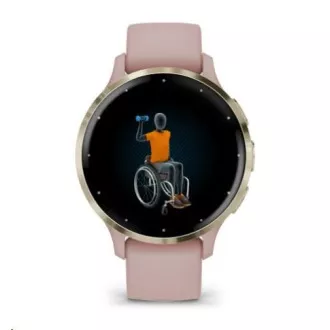 Garmin Venu® 3S, Nerezová luneta Soft Gold, pouzdro Dust Rose, silikonový řemínek Garmin Venu® 3S, Nerezová luneta Soft Gold, pouzdro Dust Rose, silikonový řemínek