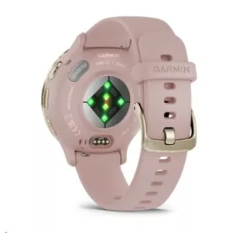 Garmin Venu® 3S, Nerezová luneta Soft Gold, pouzdro Dust Rose, silikonový řemínek Garmin Venu® 3S, Nerezová luneta Soft Gold, pouzdro Dust Rose, silikonový řemínek
