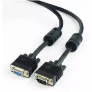 GEMBIRD Kabel VGA prodlužovací 1, 8m, černý (HD15M/F, dvojité stínění, feritová jádra)
