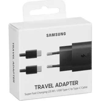 Samsung cestovní nabíječka EP-TA800XWE, Quickcharge 25W, kabel USB-C, bílá Samsung cestovní nabíječka EP-TA800XWE, Quickcharge 25W, kabel USB-C, bílá