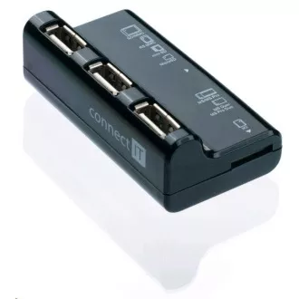 CONNECT IT USB 2.0 hub 3 porty + čtečka karet BOOT CONNECT IT USB 2.0 hub 3 porty + čtečka karet BOOT