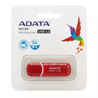 ADATA Flash Disk 32GB UV150, USB 3.1 Dash Drive (R:90/W:20 MB/s) červená ADATA Flash Disk 32GB UV150, USB 3.1 Dash Drive (R:90/W:20 MB/s) červená