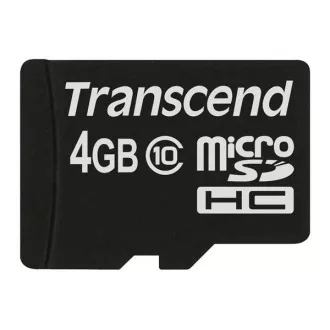 TRANSCEND MicroSDHC karta 4GB Class 10, bez adaptéru TRANSCEND MicroSDHC karta 4GB Class 10, bez adaptéru
