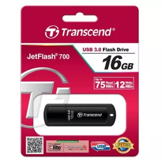 TRANSCEND Flash Disk 16GB JetFlash®700, USB 3.0 (R:75/W:12 MB/s) černá TRANSCEND Flash Disk 16GB JetFlash®700, USB 3.0 (R:75/W:12 MB/s) černá