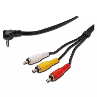 PREMIUMCORD Kabel audio/video 3, 5mm Jack 4pin - 3x Cinch 1, 5m (M/M) PREMIUMCORD Kabel audio/video 3, 5mm Jack 4pin - 3x Cinch 1, 5m (M/M)