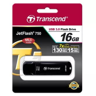 TRANSCEND Flash Disk 16GB JetFlash®750K, USB 3.0, černá TRANSCEND Flash Disk 16GB JetFlash®750K, USB 3.0, černá
