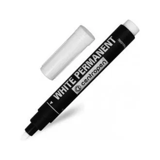 Značkovač Centropen 8586 permanent bílý válcový hrot 2,5mm Značkovač Centropen 8586 permanent bílý válcový hrot 2,5mm