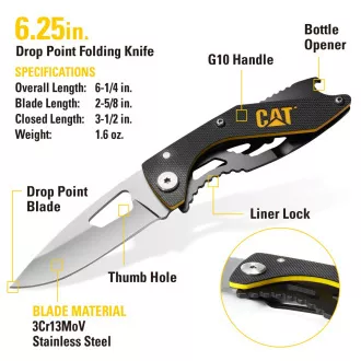 Caterpillar Dárková multifunkční sada, 2 nože a klíčenka CT240125 Caterpillar Dárková multifunkční sada, 2 nože a klíčenka CT240125