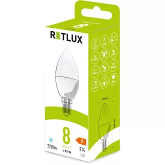 RLL 431 C37 E14 candle 8W DL RETLUX RLL 431 C37 E14 candle 8W DL RETLUX