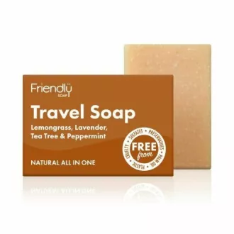 Friendly Soap Přírodní mýdlo cestovní 3v1 citronová tráva, levandule, tea tree, máta 95 g Friendly Soap Přírodní mýdlo cestovní 3v1 citronová tráva, levandule, tea tree, máta 95 g