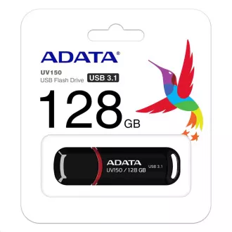 ADATA Flash Disk 128GB UV150, USB 3.1 Dash Drive (R:90/W:20 MB/s) černá ADATA Flash Disk 128GB UV150, USB 3.1 Dash Drive (R:90/W:20 MB/s) černá