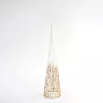Eurolamp Stromový kornout ozdoba, bílé třpytky, 20 x 80 cm, 1 ks Eurolamp Stromový kornout ozdoba, bílé třpytky, 20 x 80 cm, 1 ks