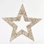 Eurolamp Hvězda, zlatá s glitry, 60 cm