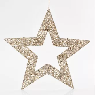 Eurolamp Hvězda, zlatá s glitry, 60 cm Eurolamp Hvězda, zlatá s glitry, 60 cm