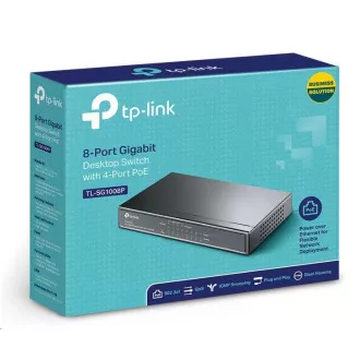 TP-Link switch TL-SG1008P (8xGbE, 4xPoE+, 64W, fanless) TP-Link switch TL-SG1008P (8xGbE, 4xPoE+, 64W, fanless)