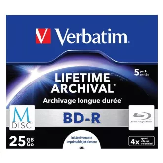 VERBATIM MDisc BD-R(5-pack)Jewel/4x/25GB VERBATIM MDisc BD-R(5-pack)Jewel/4x/25GB