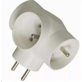 PREMIUMCORD Roztrojka 230V 10A, 3x zásuvka kulatá, bílá PREMIUMCORD Roztrojka 230V 10A, 3x zásuvka kulatá, bílá