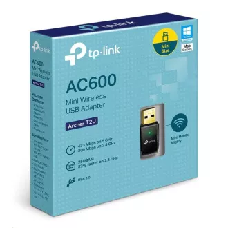 TP-Link Archer T2U WiFi5 USB adapter (AC600, 2, 4GHz/5GHz, USB2.0) TP-Link Archer T2U WiFi5 USB adapter (AC600, 2, 4GHz/5GHz, USB2.0)