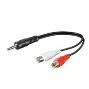 PREMIUMCORD Kabel audio 3, 5mm Jack - 2x Cinch 20cm (M/F, stereo)