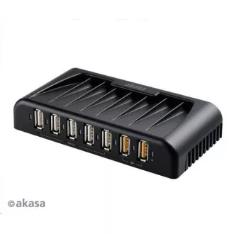 AKASA HUB USB Connect 7FC, 5x USB 2.0, 2 nabíjecí porty USB, externí, s napájecím adaptérem AKASA HUB USB Connect 7FC, 5x USB 2.0, 2 nabíjecí porty USB, externí, s napájecím adaptérem