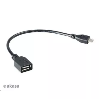 AKASA kabel redukce USB OTG Micro USB male na USB Type-A female, 15cm AKASA kabel redukce USB OTG Micro USB male na USB Type-A female, 15cm