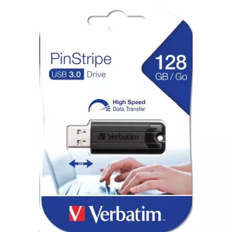 VERBATIM Flash Disk 128GB PinStripe USB 3.0, černá VERBATIM Flash Disk 128GB PinStripe USB 3.0, černá