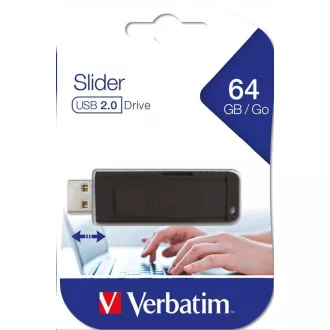 VERBATIM Flash Disk 64GB Store 'n' Go Slider, černá
