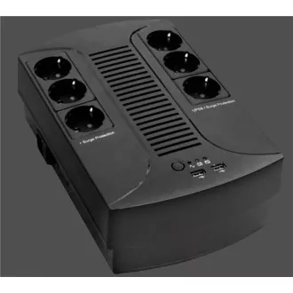 EUROCASE UPS EA200PLUS EVO2 850VA line interactive, 4x CZ zásuvka, RJ11, USB data EUROCASE UPS EA200PLUS EVO2 850VA line interactive, 4x CZ zásuvka, RJ11, USB data