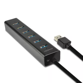 AXAGON HUE-SA7BP, 7x USB 3.0 ALU CHARGING hub, vč. AC adaptéru, kabel USB-A 40cm AXAGON HUE-SA7BP, 7x USB 3.0 ALU CHARGING hub, vč. AC adaptéru, kabel USB-A 40cm