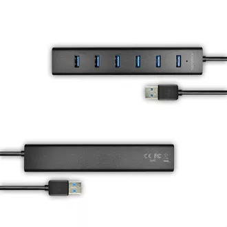 AXAGON HUE-SA7BP, 7x USB 3.0 ALU CHARGING hub, vč. AC adaptéru, kabel USB-A 40cm AXAGON HUE-SA7BP, 7x USB 3.0 ALU CHARGING hub, vč. AC adaptéru, kabel USB-A 40cm