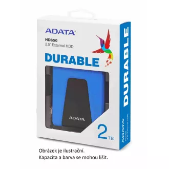 ADATA Externí HDD 2TB 2, 5" USB 3.1 DashDrive Durable HD650, černý (gumový, nárazu odolný) ADATA Externí HDD 2TB 2, 5" USB 3.1 DashDrive Durable HD650, černý (gumový, nárazu odolný)