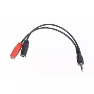 GEMBIRD Kabel rozdvojka jack 3, 5mm (4 pólový) na 2x3, 5mm M/F, 20cm, černý GEMBIRD Kabel rozdvojka jack 3, 5mm (4 pólový) na 2x3, 5mm M/F, 20cm, černý