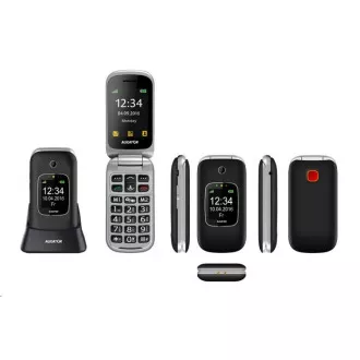 Aligator V650 Senior, černá-stříbrná + nabíjecí stojánek Aligator V650 Senior, černá-stříbrná + nabíjecí stojánek
